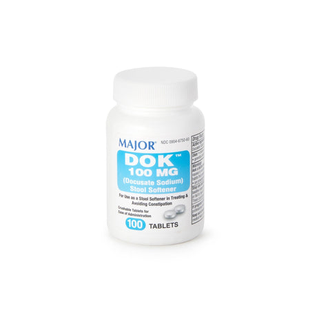 Major Docusate Sodium Stool Softener, 100 mg, Tablet - 00904675060-Bottle - LL Medico