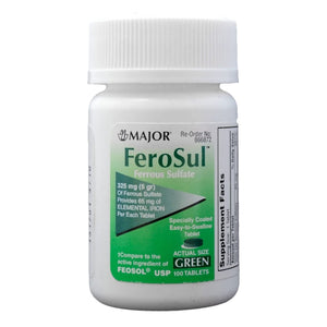Major FeroSul Iron Mineral Supplement, 325 mg - 00904759160 - LL Medico