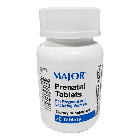 Major Prenatal Vitamin Supplement, 30 tablets - 00904531346 - LL Medico