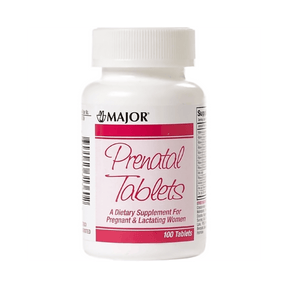 Major Prenatal Vitamin Supplement with Iron and Folic Acid, 100 tablets - 00904531360 - LL Medico