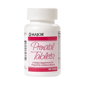 Major Prenatal Vitamin Supplement with Iron and Folic Acid, 100 tablets - 00904531360 - LL Medico