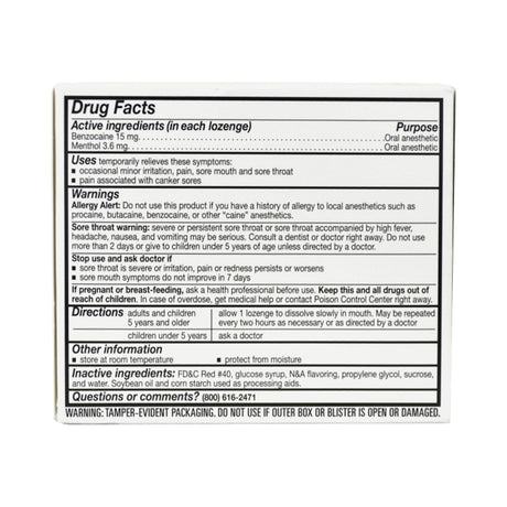 Major Sore Throat Relief Lozenges, 18 count - 00904625549 - LL Medico