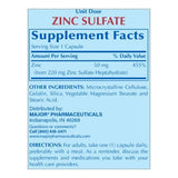 Major Zinc Sulfate Mineral Supplement, 220 mg - 20555004000 - LL Medico