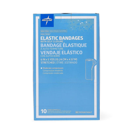 Matrix Elastic Bandage, Double Hook and Loop Closure, Natural, Cotton / Polyester, Nonsterile, Medium Compression, 5 Yard - MDS087002LF-Single - LL Medico