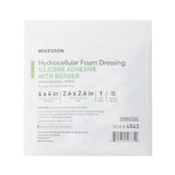 McKesson 5-Layer Foam Dressing, Bordered Silicone Adhesive, Square, Sterile - 4843-Single - LL Medico