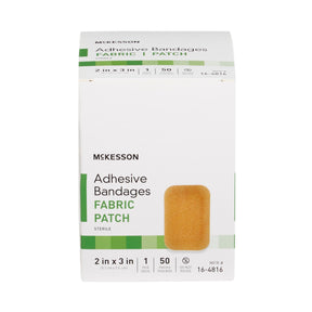 McKesson Adhesive Bandages Fabric Patch, Sterile, 2 in x 3 in - 16-4816-Box - LL Medico