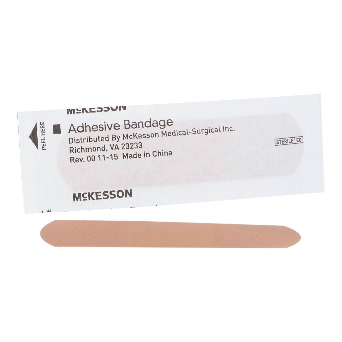 McKesson Adhesive Bandages Plastic Strip, Sterile, 3/4" x 3" - 16-4823-Box - LL Medico