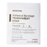 McKesson Adhesive Bandages Transparent Strips, Sterile Silicone Adhesive, 1 x 3 In - 16-4840-Box - LL Medico