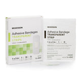 McKesson Adhesive Bandages Transparent Strips, Sterile Silicone Adhesive, 1 x 3 In - 16-4840-Box - LL Medico