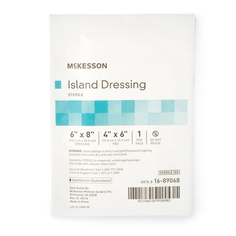 McKesson Adhesive Island Dressing, Rectangle, Sterile - 16-89068-Single - LL Medico