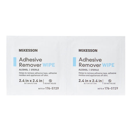 McKesson Adhesive Remover Wipes, Alcohol, Sterile, 2.4" x 2.4" - 176-5729-Pack - LL Medico