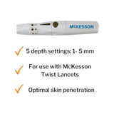 McKesson Adjustable Depth Lancing Device, Spring - Loaded Trigger Button - 06-005X - LL Medico