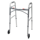 McKesson Adult Folding Walker w/ Wheels - 146-10210-4 - LL Medico