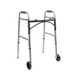 McKesson Adult Folding Walker w/ Wheels - 146-10210-4 - LL Medico