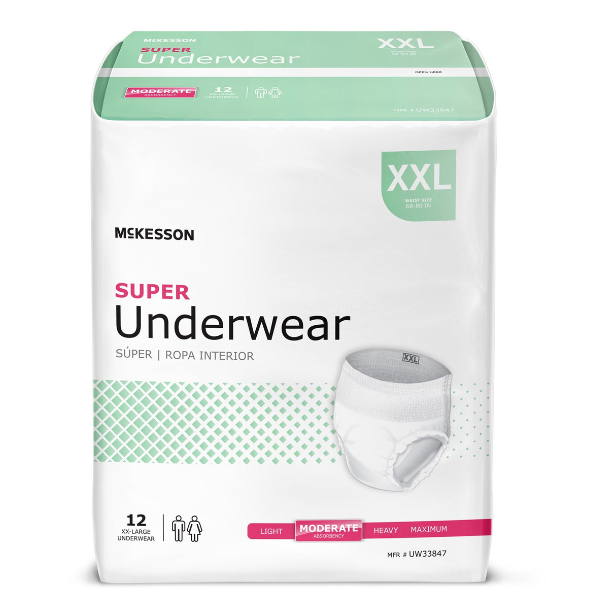 McKesson Adult Pull Up Underwear, Super - UW33847-Pack - LL Medico