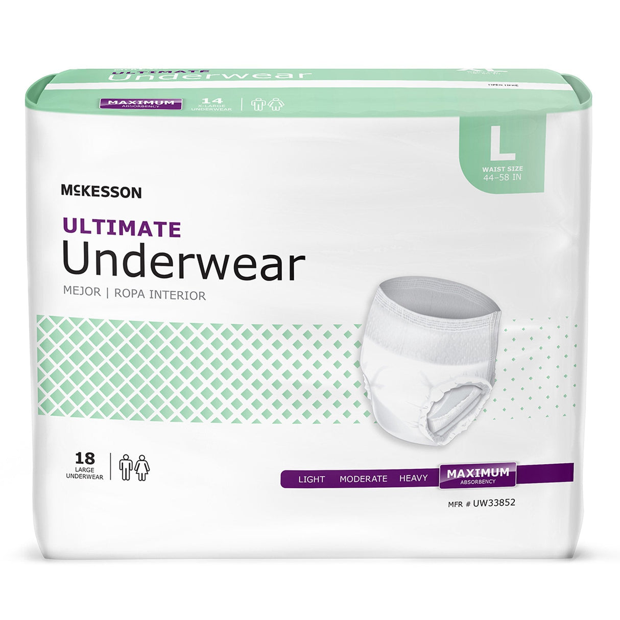 McKesson Adult Pull Up Underwear, Ultimate - UW33852-Pack - LL Medico