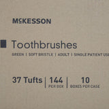 McKesson Adult Soft Bristle Straight Toothbrush, Green - 959-Box - LL Medico
