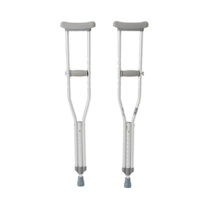 McKesson Aluminum Underarm Crutches, Youth, 4'6" to 5'2" User Height, 350 lb Capacity - 146-10401-8-Pair - LL Medico