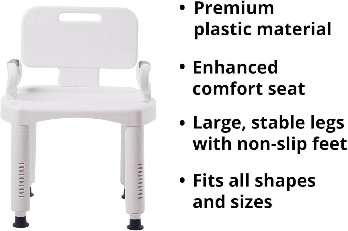 McKesson Bath Bench, Fixed Handle, No Backrest - 146-RTL12203KDR - LL Medico