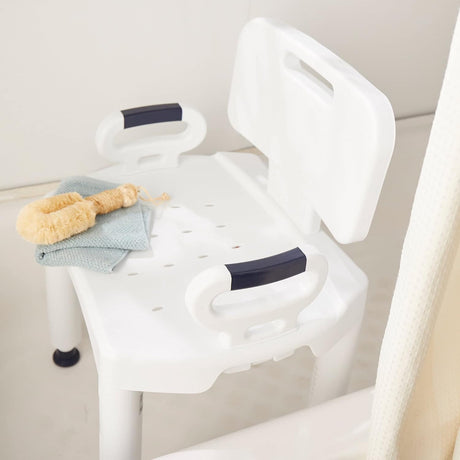 McKesson Bath Bench, Fixed Handle, No Backrest - 146-RTL12203KDR - LL Medico