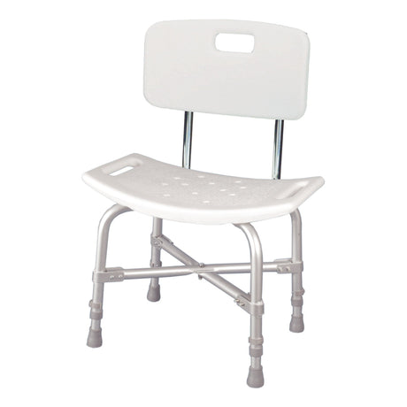 McKesson Bath Bench with Backrest, Without Arms, 20" Seat Width, 14" to 19" Seat Height, 500 lb Capacity - 146-12021KD-1-Single - LL Medico