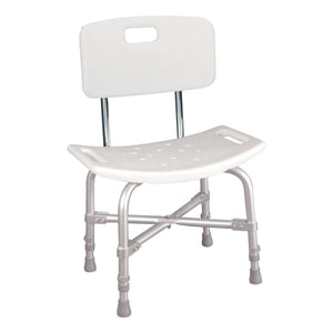 McKesson Bath Bench with Backrest, Without Arms, 20" Seat Width, 14" to 19" Seat Height, 500 lb Capacity - 146-12021KD-1-Single - LL Medico