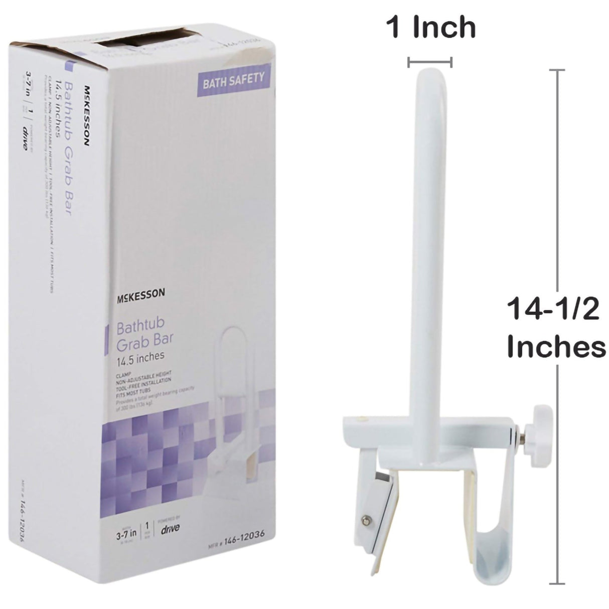 McKesson Bath Safety Grab Bar - 146-12036 - LL Medico