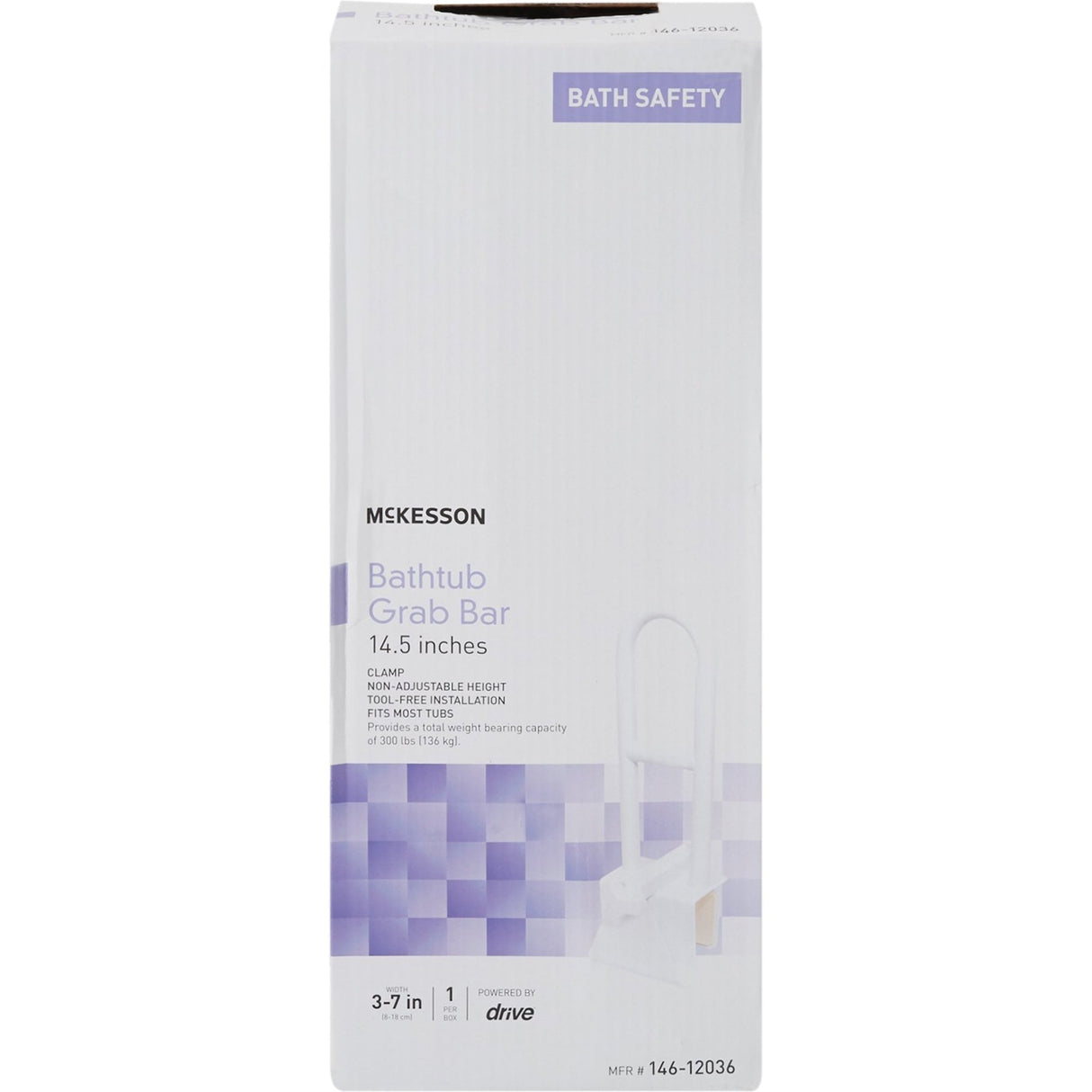 McKesson Bath Safety Grab Bar - 146-12036 - LL Medico