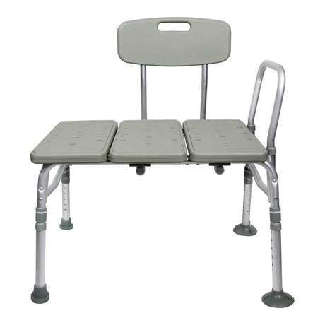 McKesson Bath Transfer Bench, Removable Arm Rail, Adjustable Seat Height 17.5" to 22.5", 400 lb Capacity - 146-12011KD-1-Single - LL Medico