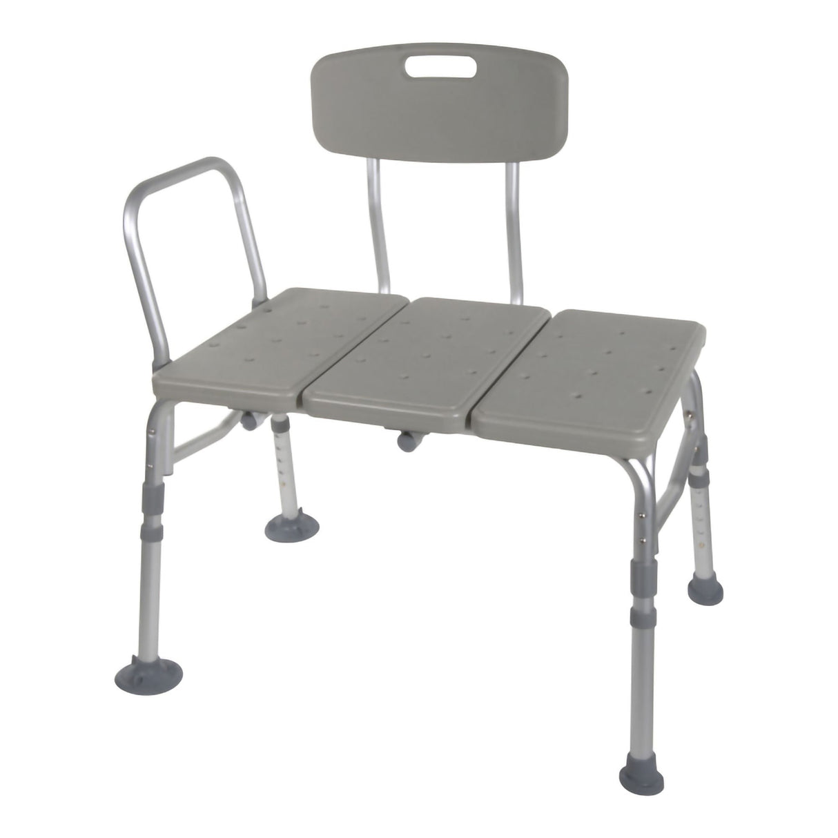 McKesson Bath Transfer Bench, Removable Arm Rail, Adjustable Seat Height 17.5" to 22.5", 400 lb Capacity - 146-12011KD-1-Single - LL Medico