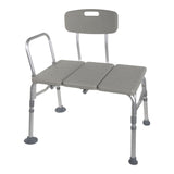McKesson Bath Transfer Bench, Removable Arm Rail, Adjustable Seat Height 17.5" to 22.5", 400 lb Capacity - 146-12011KD-1-Single - LL Medico