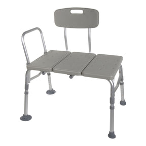 McKesson Bath Transfer Bench, Removable Arm Rail, Adjustable Seat Height 17.5" to 22.5", 400 lb Capacity - 146-12011KD-1-Single - LL Medico