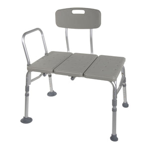 McKesson Bath Transfer Bench, Removable Arm Rail, Adjustable Seat Height 17.5" to 22.5", 400 lb Capacity - 146-12011KD-1-Single - LL Medico