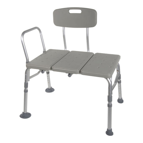 McKesson Bath Transfer Bench, Removable Arm Rail, Adjustable Seat Height 17.5" to 22.5", 400 lb Capacity - 146-12011KD-1-Single - LL Medico