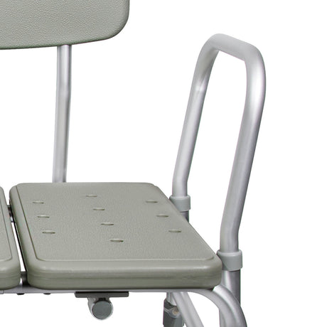 McKesson Bath Transfer Bench, Removable Arm Rail, Adjustable Seat Height 17.5" to 22.5", 400 lb Capacity - 146-12011KD-1-Single - LL Medico