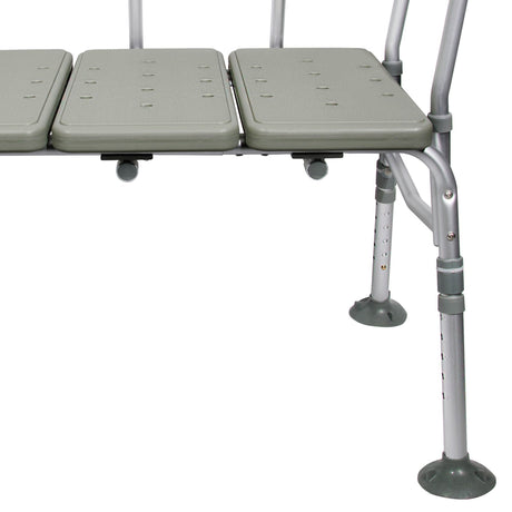 McKesson Bath Transfer Bench, Removable Arm Rail, Adjustable Seat Height 17.5" to 22.5", 400 lb Capacity - 146-12011KD-1-Single - LL Medico