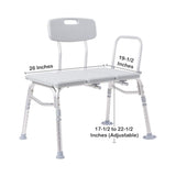 McKesson Bath Transfer Bench with Removable Arm Rail, 17.5" to 22.5" Seat Height, 400 lb Capacity - 146-RTL12031KDR-Single - LL Medico