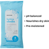 McKesson Bathing Cloths, Scented Rinse-Free Wipes, 8" x 8" - 16-7900-Pack - LL Medico