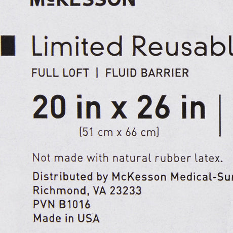 McKesson Bed Pillow, Reusable, 20" x 26", Blue - 41-2026-LTD-Single - LL Medico