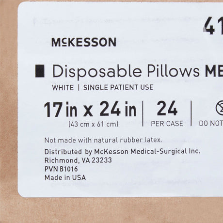 McKesson Bed Pillow, White, 17" x 24" - 41-1724-M-Single - LL Medico