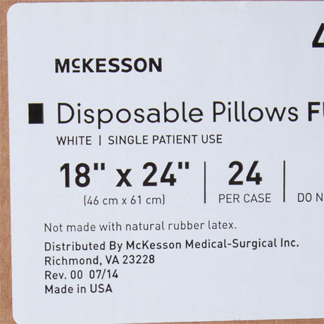 McKesson Bed Pillow, White, 18" x 24" - 41-1824-F-Single - LL Medico