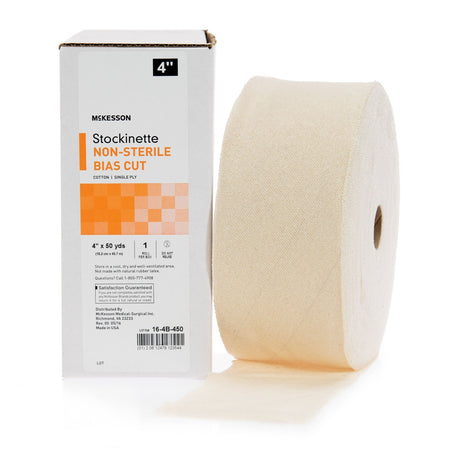McKesson Bias Cut Stockinette, Beige Cotton, Nonsterile - 16-4B-450-Single - LL Medico