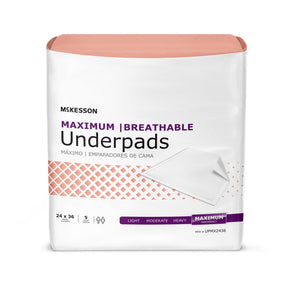 McKesson Breathable Underpads, Maximum - UPMX2436-Pack - LL Medico