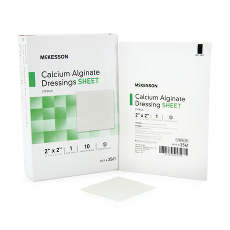 McKesson Calcium Alginate Dressing Sheet, Sterile, 2" x 2" - 3561-Single - LL Medico