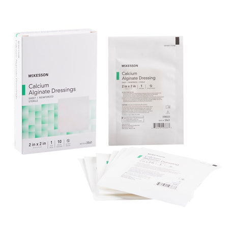 McKesson Calcium Alginate Dressing Sheet, Sterile, 2" x 2" - 3561-Single - LL Medico
