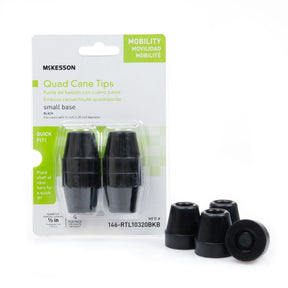 McKesson Cane Tip, Small Base Quad Cane, 0.5" Diameter - 146-RTL10320BKB-Box - LL Medico