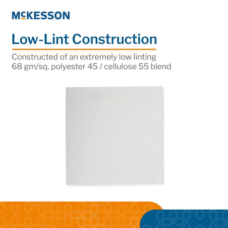 McKesson Cleanroom Wipes, Sterile Disposable, White, Cellulose / Polyester, 9 x 9" - MSWIP0909-Pack - LL Medico