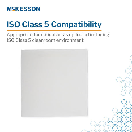 McKesson Cleanroom Wipes, Sterile Disposable, White, Cellulose / Polyester, 9 x 9", Pack of 300 - MSWIP0909-Pack - LL Medico