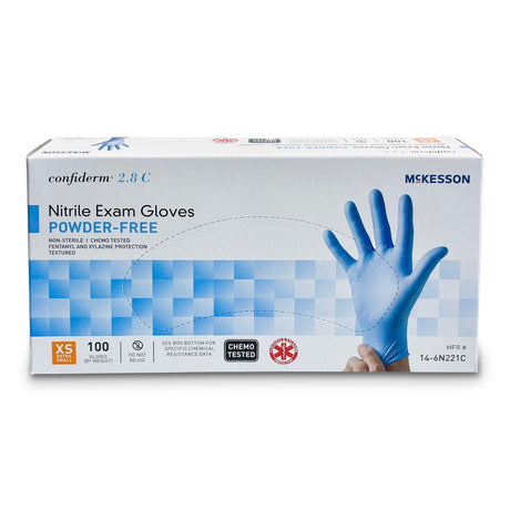 McKesson Confiderm 2.8C Nitrile Exam Gloves, Powder-Free - 14-6N281C-Box - LL Medico