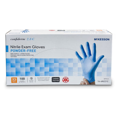 McKesson Confiderm 2.8C Nitrile Exam Gloves, Powder-Free - 14-6N281C-Box - LL Medico